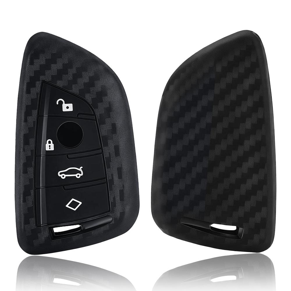 New Key Case Cover Carbon Fibler Silicone For BMW X1 X3 X4 X5 X6 F15 F16 F48 G30 G38 525 540 740 1 2 5 7 Series 218i Case