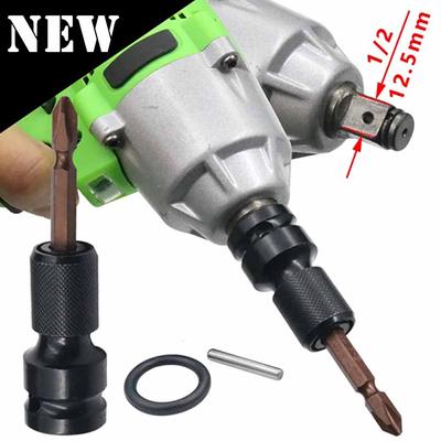 Adaptador de mandril convertidor de llave de vaso hexagonal de 1/2 pulgada a 1/4 pulgada, compatible con llave de impacto neumática y eléctrica.
