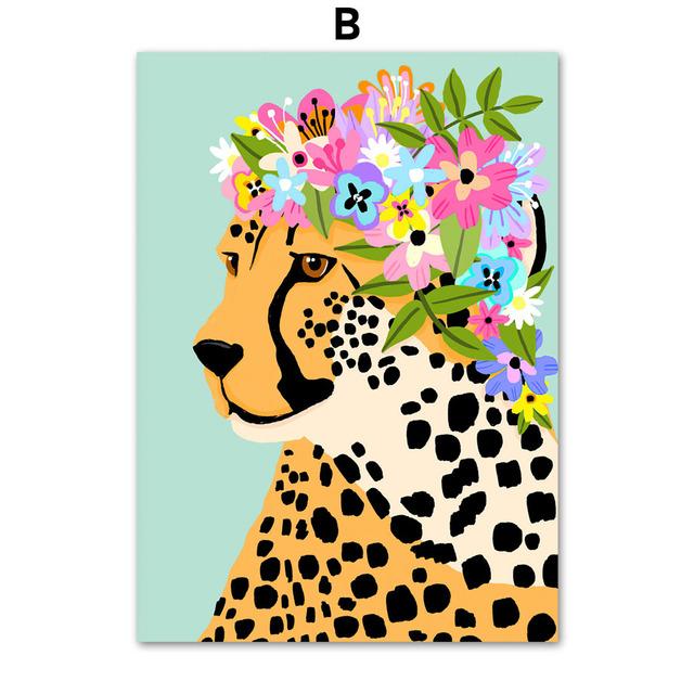 Wild Leopard Lion Strawberry Cherry Orange Vase Pastels Wall Art Canvas Painting And Prints Wall Pictures For Living Room Decor No Frame