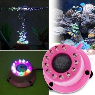 Underwater LED Volcano Aquarium Ornament 12 LEDs Air Curtain Bubbles Stone Fish Tank