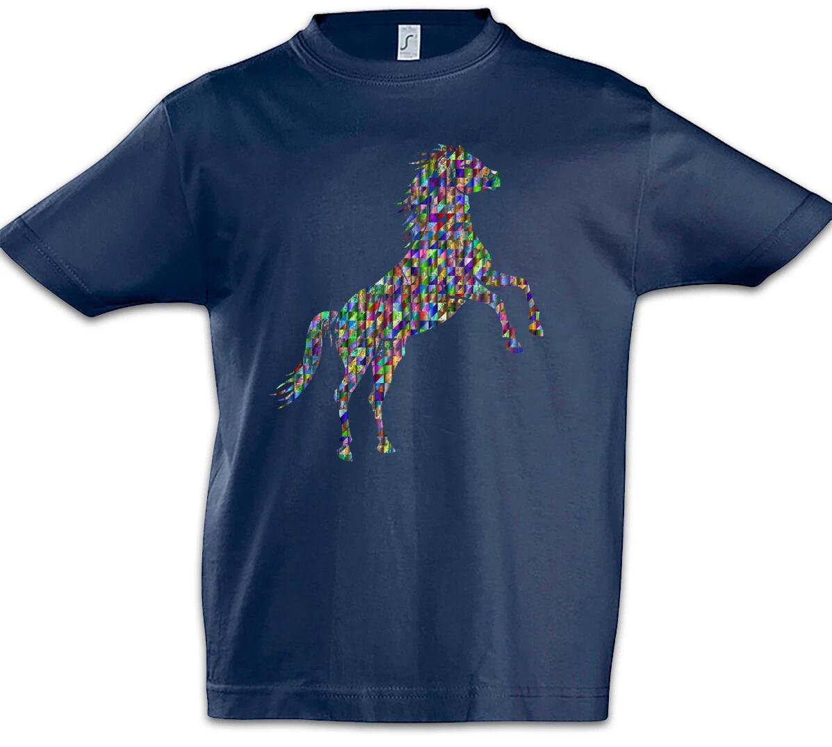 Colored Horse II Boys kids boys T-Shirt Comic Look Techno Rave Raver Dance Music Horse 140