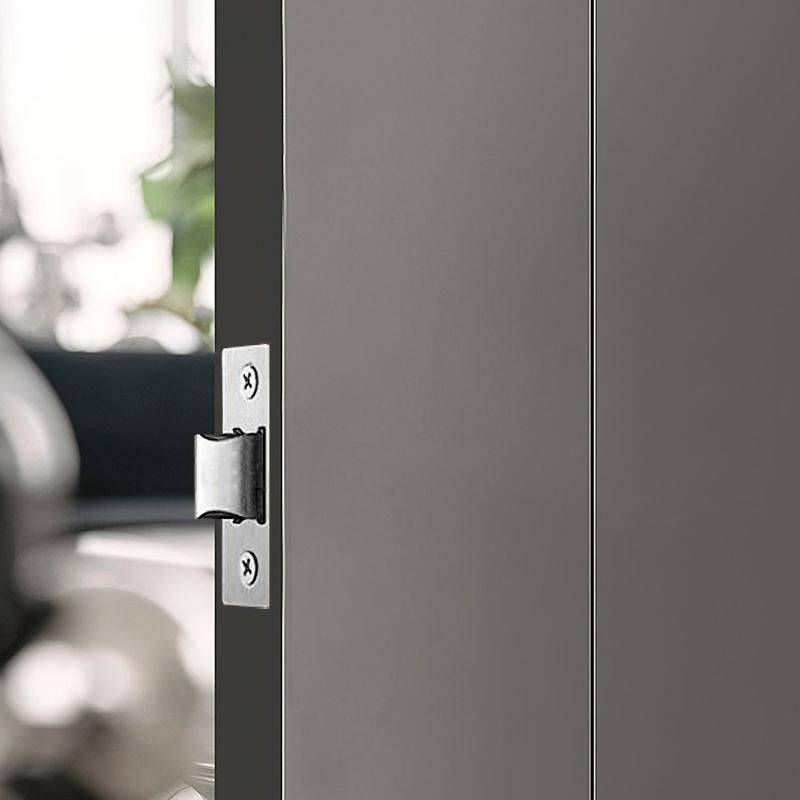 1Pc Door Latch Catch Privacy Lock Three Pronged Single Tongue Lock Body Bathroom Indoor Door Lock Cylinder DIY Stainless Steel