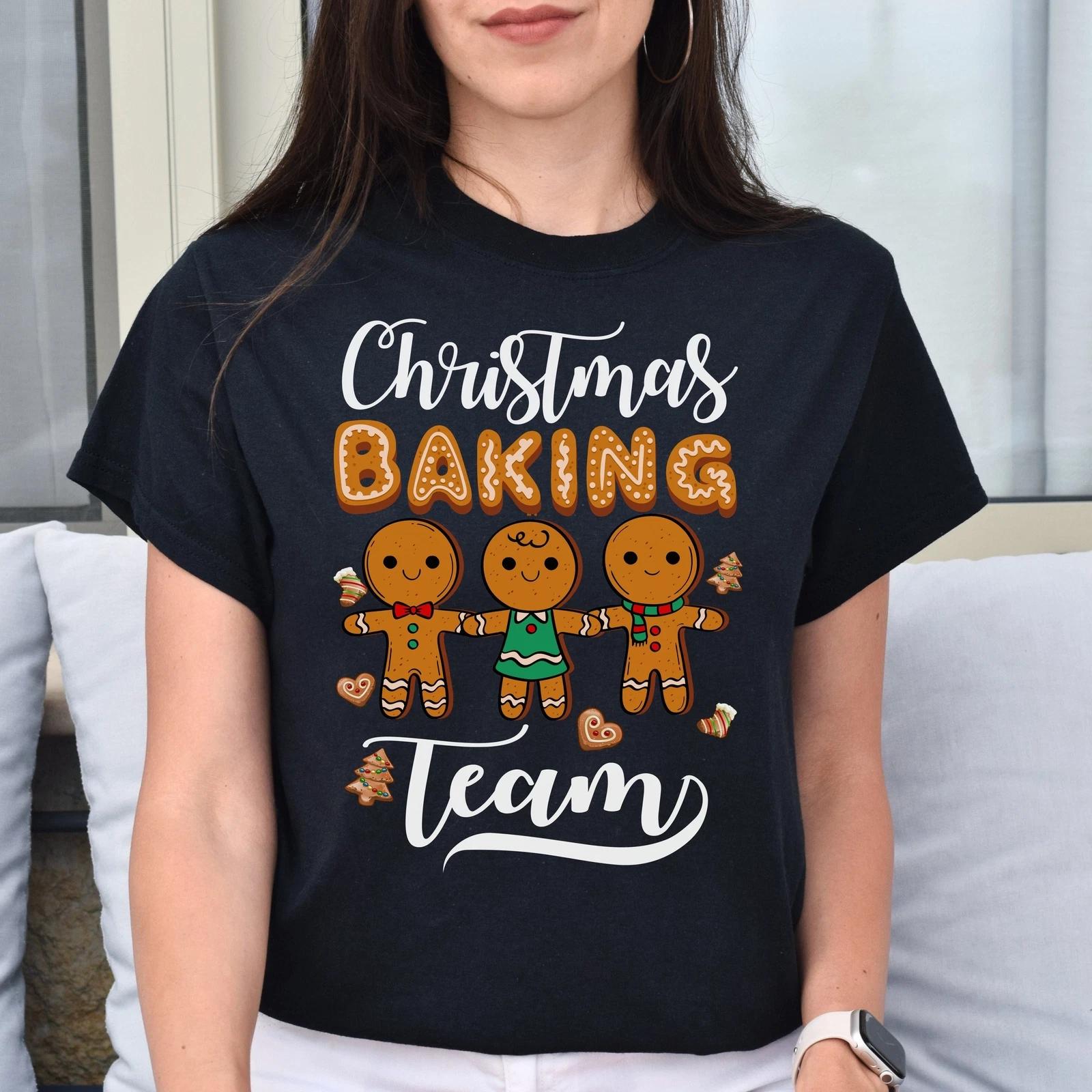Christmas Baking Team Unisex Shirt Cookies baking tee Black Dark Heather S