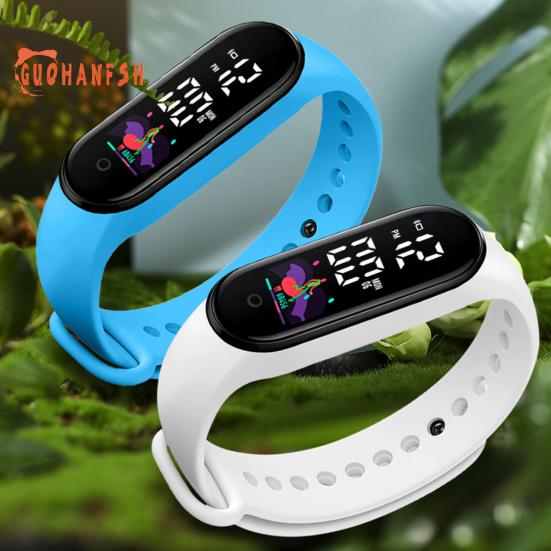 

Модный спортивный браслет со светодиодным дисплеем, закругленным циферблатом, регулируемым силиконовым ремешком, цифровыми часами