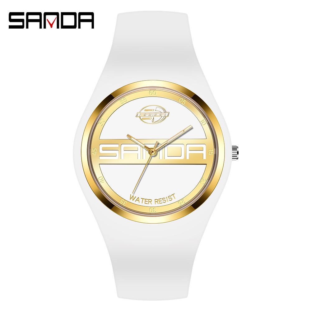 Sanda Beliebte Jugend Trendige Unisex Silikonuhr - Bonbonfarbe, Einfaches Design, Wasserdicht, Studentenfreundliche Armbanduhr