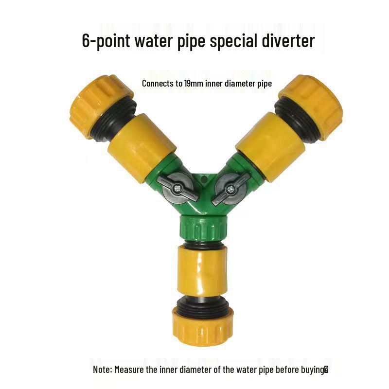 Soft Water Hose with Y-Valve 3-Way Splitter and Quick-Connect Nozzle