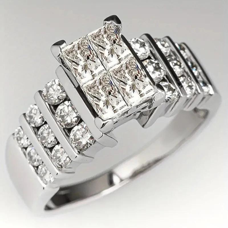 

Свадебные кольца серебристого/золотистого цвета для женщин, геометрические, с кубическим цирконием, роскошные, модные, для помолвки, дропшиппинг 6