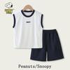 Snoopy Summer Set: Ice Silk Sleeveless Top & Quick-Dry Cargo Pants for Tweens and Teens