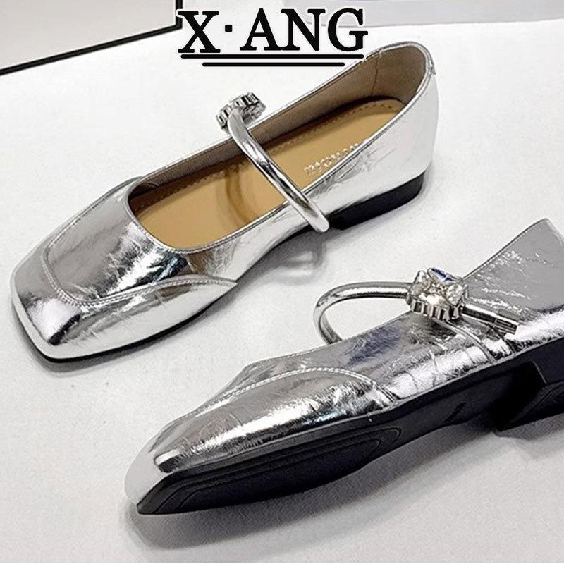 Leather shallow mouth single shoes soft sole not tired feet women's shoes new summer skirt flat Mary Jane shoes