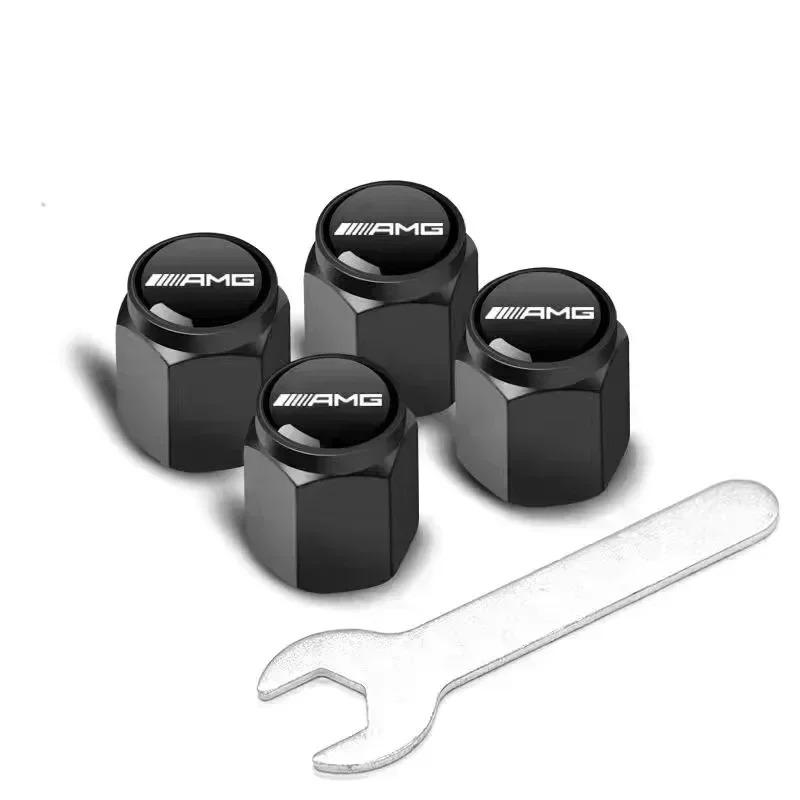 4Pcs Car Tire Valve caps Emblem metal Cap Case For Mercedes Benz B/C/E/S Class A Class C200L GLC GLE CLA accessories Car Styling www1