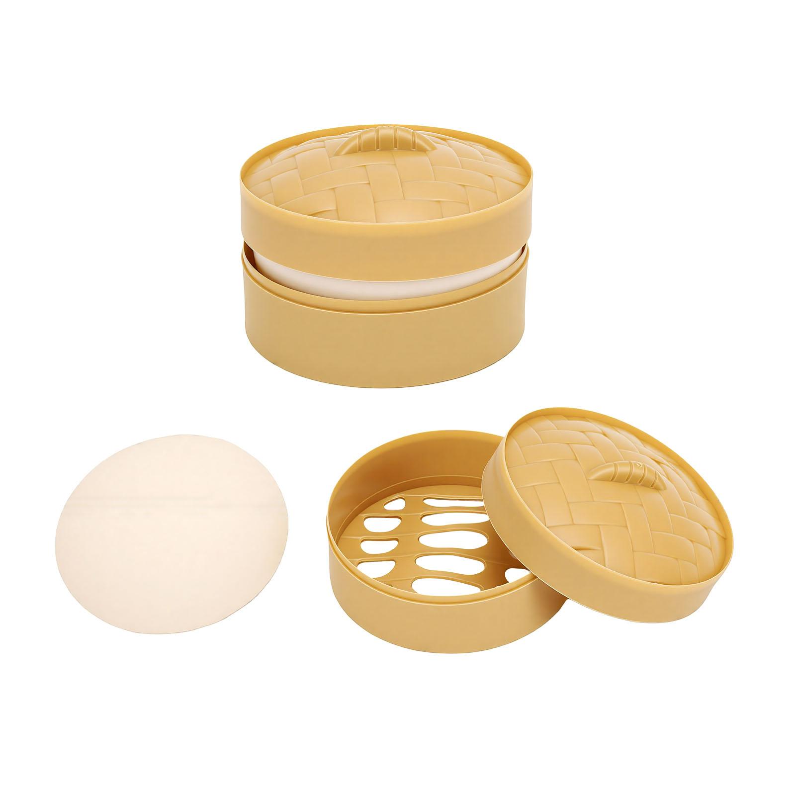 

2pcs Squeeze Dough Ball Toy Realistic Slow Rebound Stretchy Bun with Steam Basket for School Office