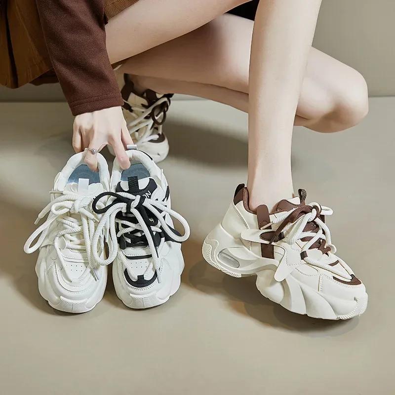 Women's Chunky Sneakers Breathable Platform Sports Shoes for Women Fashion Thick Sole Vulcanized Shoes