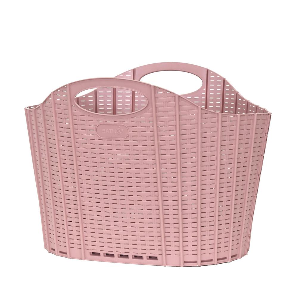 Seiei Foldable Laundry Pink New This and Lightweight Laundry Basket with Handles Is Perfect for Laundry Storage and Basket, Rattan-Style (Large), 38L,