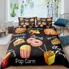 American Fast Food Duvet Cover Set Full Size Pizza Hotdog Comforter Cover Hamburger Print Bedding Set French Fries Quilt Cover