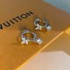 Silver Color Butterfly Flower Bow Zircon Earrings Women Luxury  Gorgeous Jewelry Accessories