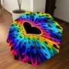 1pc Heart Rainbow Automatic Open/Close Umbrella Compact Folding Umbrella with 8-Rib Shaft for Women/Men, Elegant Birthday1198S