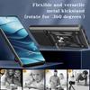 For vivo Y39 5G/Y300i 5G Case with Slide Camera Lid PC+TPU Kickstand Phone Cover