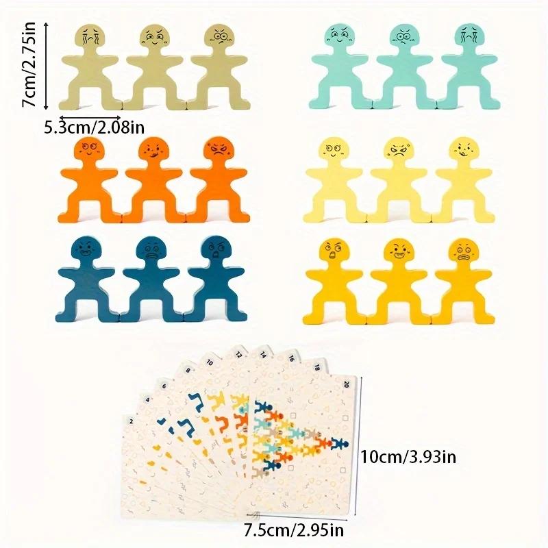 Wooden Funny Little Man Balance Stacking Fun Flavor Puzzle Early Education Hands-on Balance Ability Training Enlightenment Toys