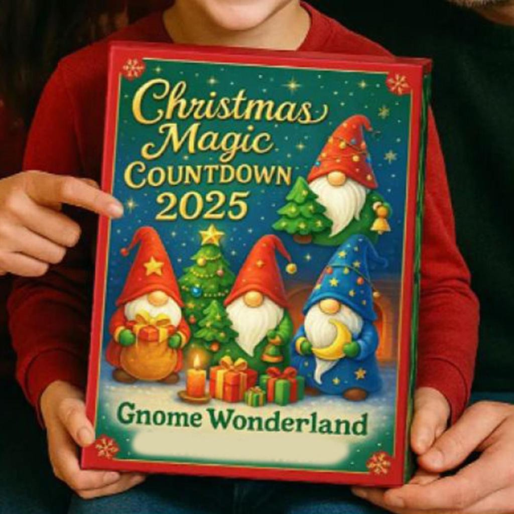 2025 Christmas Calendar 2D Advent Gnome Pendant Decorative Christmas Calendar Charm for Holiday Party Kids Adults Wall Fireplace