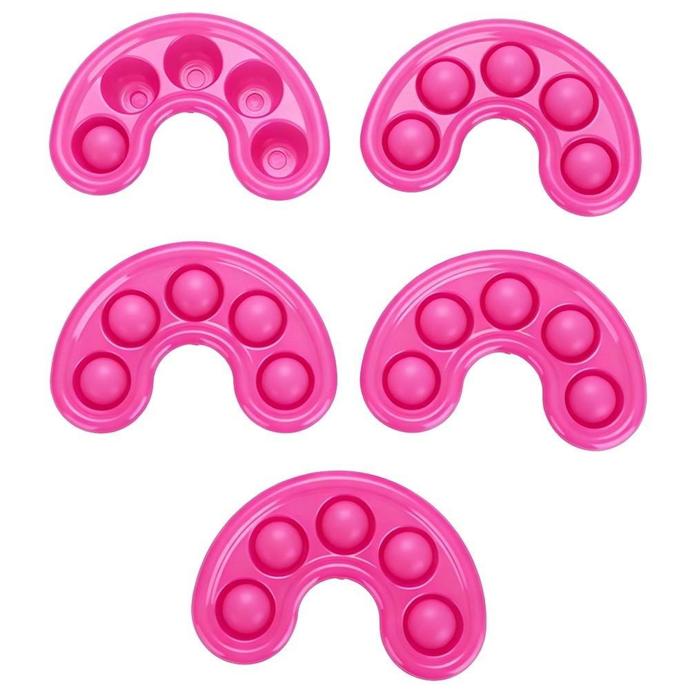 5pcs Rose Red 5-Hole Gel Soak Off Bowl Five Holes Nail UV Gel Removal Bowl Finger Soaking Treatment