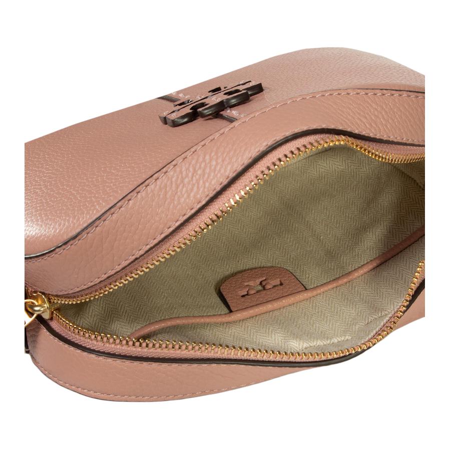 Tory Burch Mcgraw Double T Logo Tassel Leather Camera Bag Crossbody Shoulder Bag Women Bags Pink 64447-689
