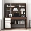 All-in-One Computer Desk with Bookshelf - Storage Space for Home Study & Office