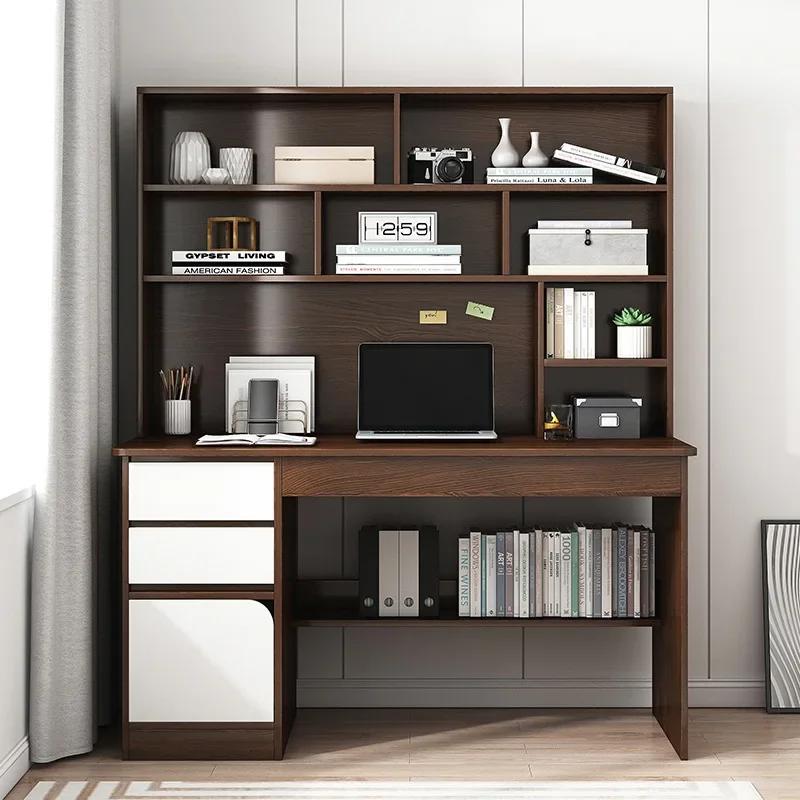 All-in-One Computer Desk with Bookshelf - Storage Space for Home Study & Office