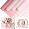Tenare 20 Pcs Waterproof Floral Wrapping Paper Sheet Flower Bouquet Packaging Paper and Satin Ribbon for Wedding Birthday Party Class of 2025