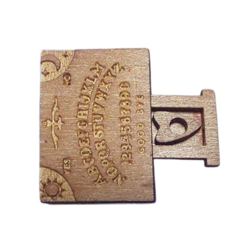 Miniatur-Hexenbrett Holz-Pendelbrett Divination Energie geschnitzte Platte metaphysische Botschaft Hexen-Pendelbrett-Set