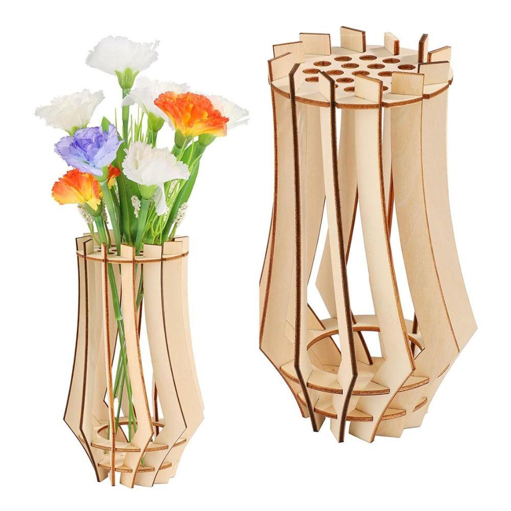 DIY Craft DIY Flower Vase Assemble Kit Wooden Vase Kit Bouquet Vase Office Decor