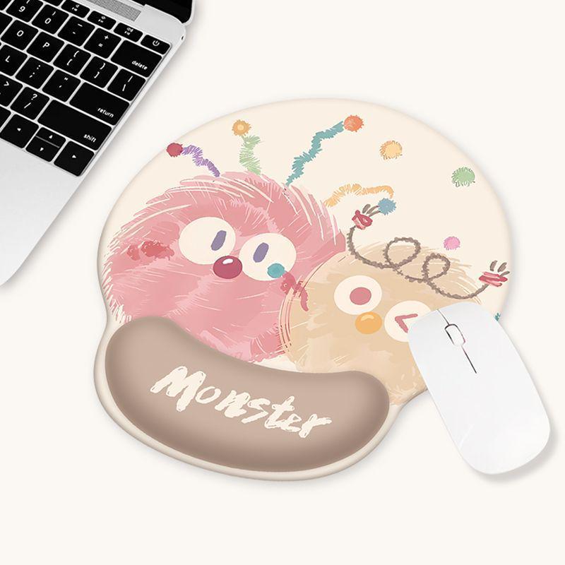 

Women s Cute Monster Non-Slip Thick Wrist Rest Mouse Pad for Office or Laptop Use