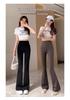 145cm Petite Sand Shark Bell Bottom Yoga Pants - Women's Plus Velvet Fitness Pants for Autumn/Winter