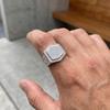 Kalen Larger Zirconia Ring for Men Punk Irregular Stainless Steel Finger Anillos Biker Party Jewelry  Gifts