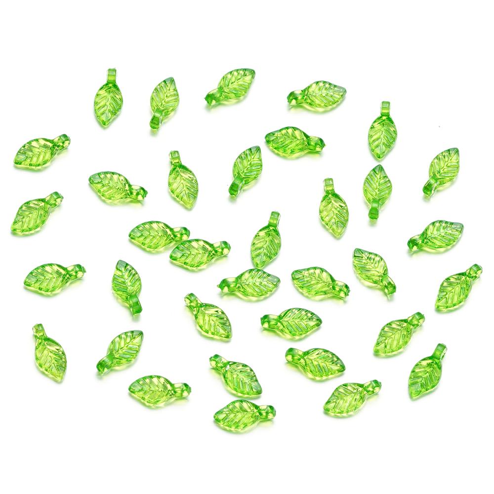 10-100pcs Green Acrylic Leaf Charms Leaves Beads Pendants For Diy Necklace Bracelet Earrings Jewelry Making Handmade Crafts