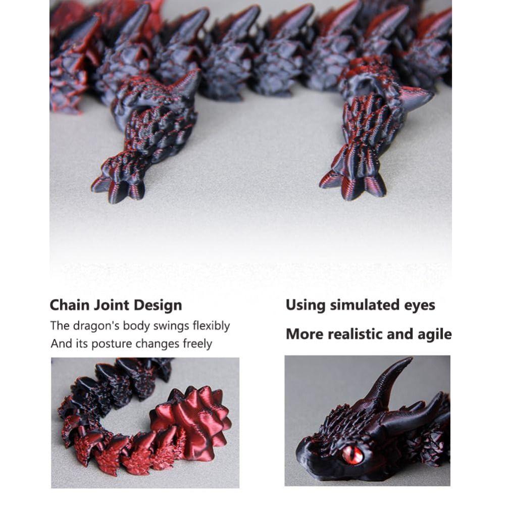 Movable Joints 3D Printed Dragon 31.5cm Fidget Toy High Quality Articulated Dragon  Adults Kids