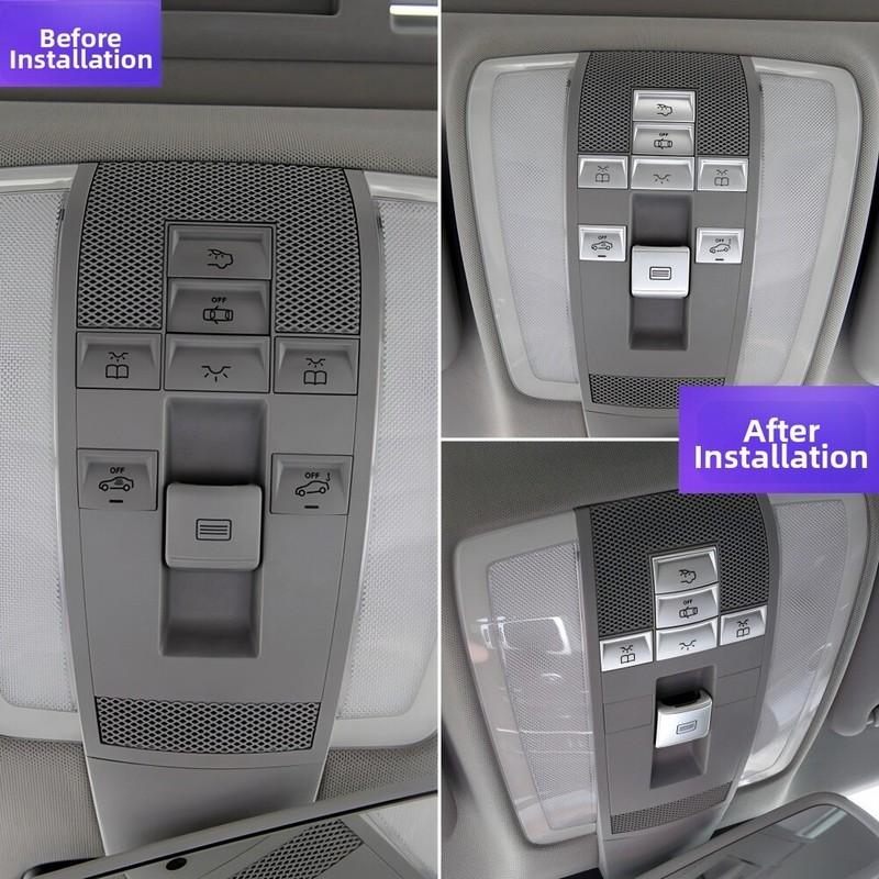 Roof Reading Lamp Button Patch For Mercedes For GLK 08-2015 Car Roof Sunroof Reading Light Button Stickers Decoration Cover Trim