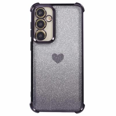 For Samsung Galaxy A34 5G Case Heart Pattern Drop Protection Glitter TPU Phone Cover