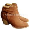 Autumn and Winter New Thick Heel Side Zipper Round Head Bow Martin Boots Women's Large Size and Ankle Boots