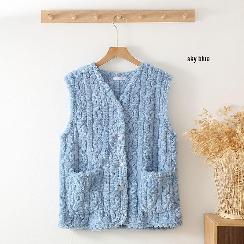 Women's Thick Cable Knit Cotton Vest