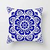 Blue Geometric Floral Printed Pillow Case Soft Cushion Cover for Home Sofa Car Bedroom Pillow Covers,(9)