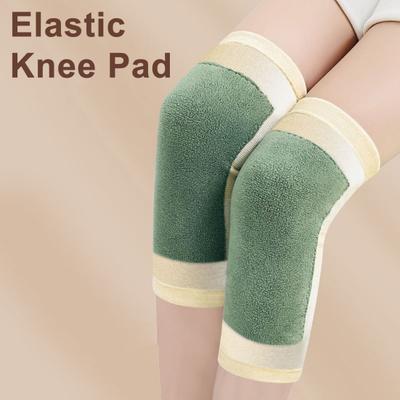 1 Par Invierno Moxa Forro Polar Rodillera Hombres Mujeres Ciclismo al Aire Libre Esquí Running Calentador de Piernas Clima Frío Impermeable Espesar Rodillera Térmica Compresión