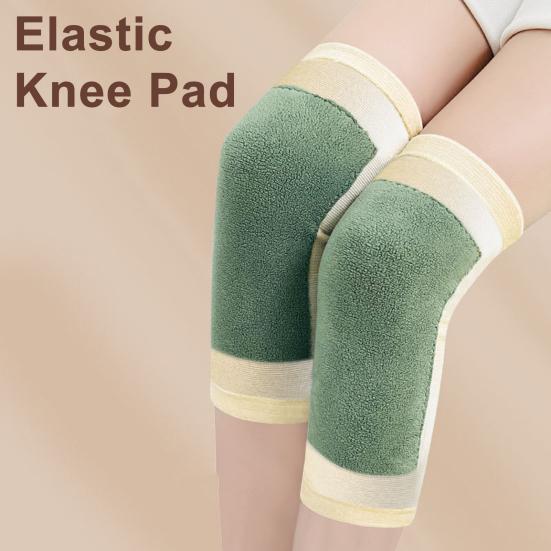 1 Pair Winter Moxa Fleece Knee Brace Men Women Outdoor Cycling Skiing Running Leg Warmer Cold Weather Windproof Thicken Thermal Knee Pad Compression