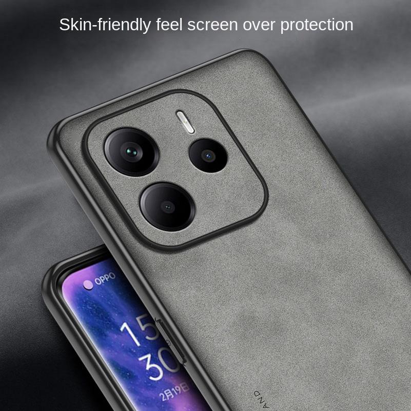 Note 14 Luxury Sheepskin Leather Silicone Phone Case For Xiaomi Redmi Note 14 Pro Plus Note 14 4G 5G Matte Anti-Shock Back Cover Bumper Shell