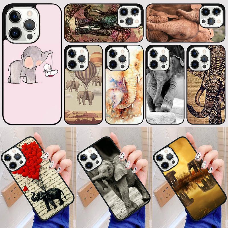 ADORABLE BABY ELEPHANT Phone Case Back Cover for iPhone 16 15 SE2020 14 13 11 12 Pro Max mini XS XR X PlusS Fundas Coque