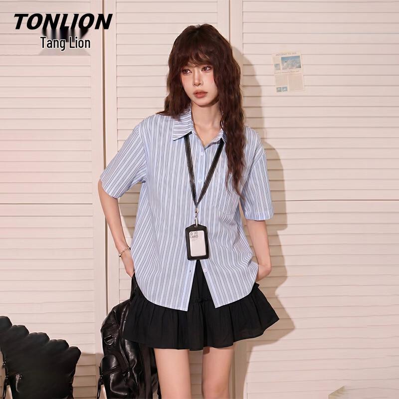 TonLion Women s Summer Shirt and Skirt Set L