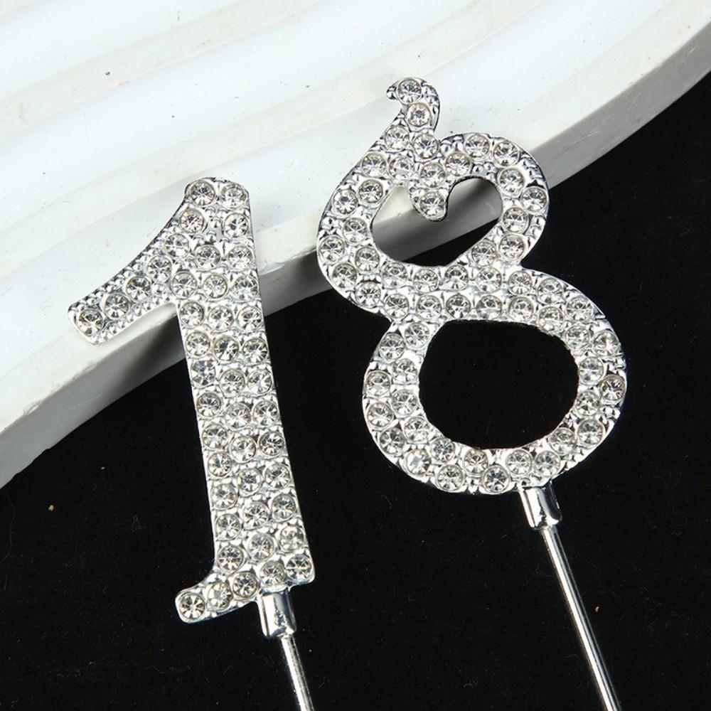 Glitter Cake Plugin Set Shining Birthday Candle Holder Fashion Number Cake Topper  Birthday Parties