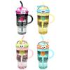 Silicone Straw Cup Large Capacity Water Bottle with Handle Multipurpose Beverage Container Portable Girls Drinkware