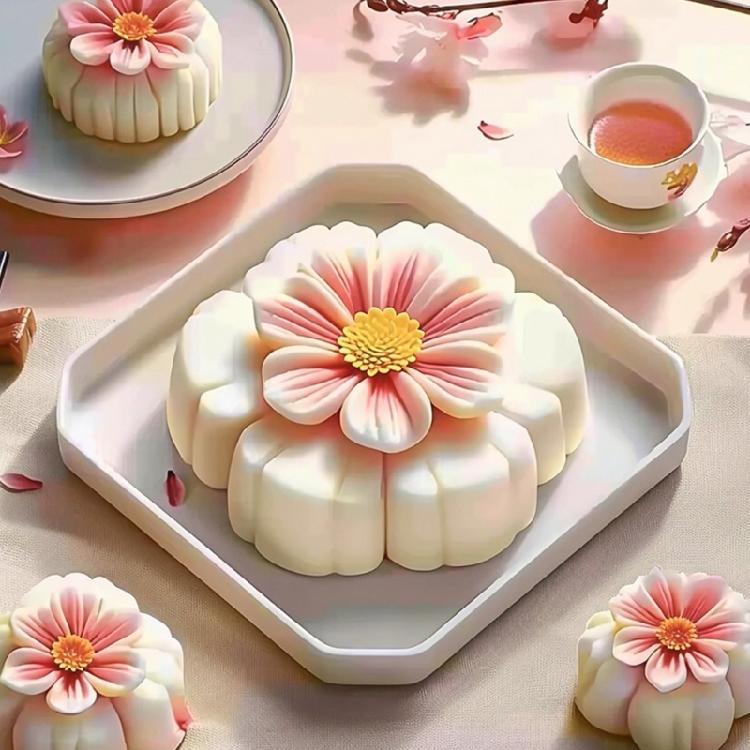 Chocolate Molds Cake Moulds Flower Shape Dessert Molds Pastrys Bakings Supplies Silicone Texture for Baking Cake Dessert