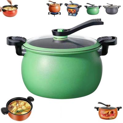 Micro Pressure Cooker Large Capacity Non-Stick Electric Pressure Pot with Safety Valve Glass Lid Fast