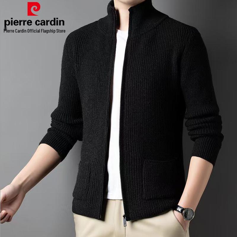 Pierre Cardin Men's Half-Turtleneck Zipper Knit Cardigan Sweater